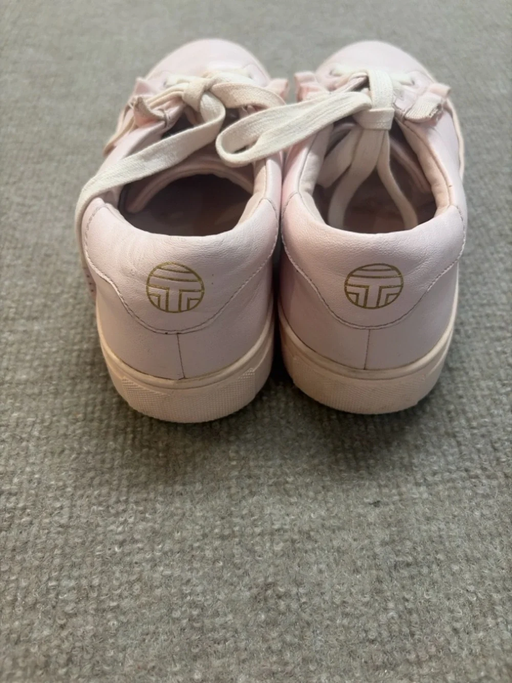 Tory Sport by Tory Burch Pink Ruffle Sneakers Leather Lace Up Women’s Size 8
